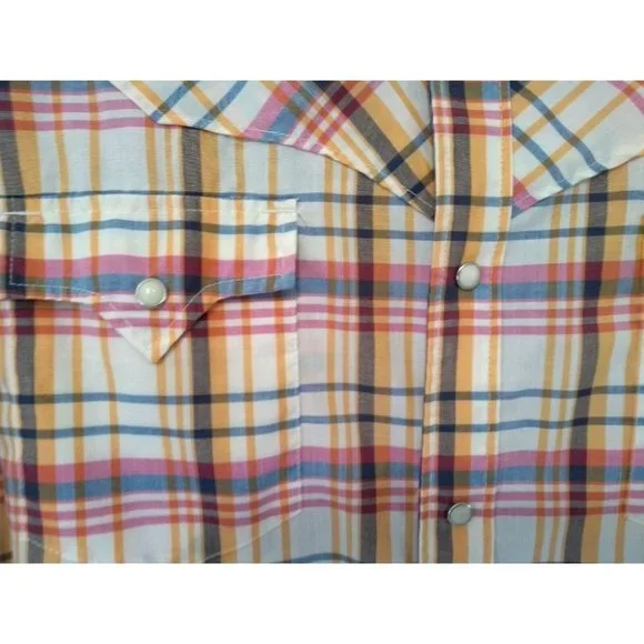 G-Star Raw Mens Long Sleeve Shirt with Pearl Snap Buttons and Large Logo - Sz L - Picture 7 of 10